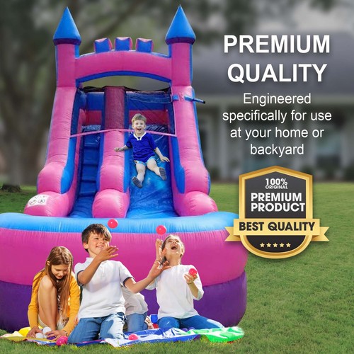 Pogo Inflatable Bouncer Water Slide For Kids Pool Slide Inflatable Jumper Pink - Picture 3 of 9