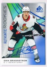 2019-20 SP GAME USED AUTHENTIC ROOKIES ERIK BRANNSTROM AUTO OTTAWA SENATORS #117