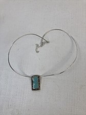 Natural Turquoise 925 Sterling Silver Pendant Beautiful 16 Inch Necklace Jewelry