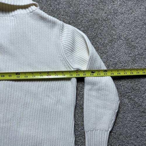 Orvis Womens Cotton Knit Button Cardigan Sweater Off White Size M - Picture 7 of 7