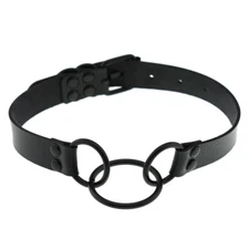 New Punk Black Collar Cosplay Accessories Gothic Leather Harajuku Style Necklace