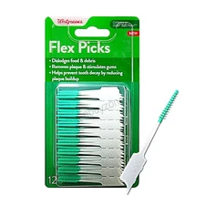 120 Walgreens Dental Flexible Picks Teeth Food Debris Floss Plaque Gum Toothpick