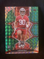2022 Panini Mosaic Football Green Prizm Logan Hall RC 380 Tampa Bay Buccaneers
