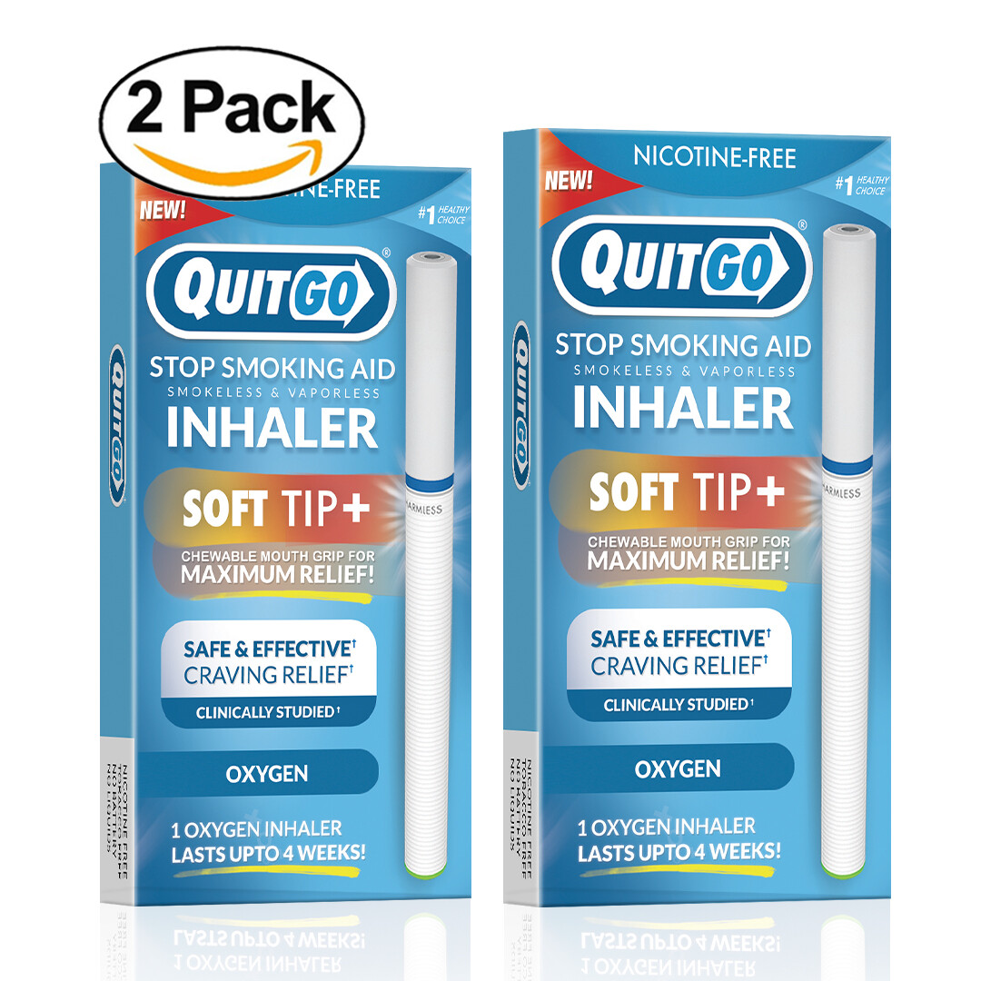 QuitGo Oxygen Flavored Smoking Cessation Inhaler with Soft Tip 2 Pack