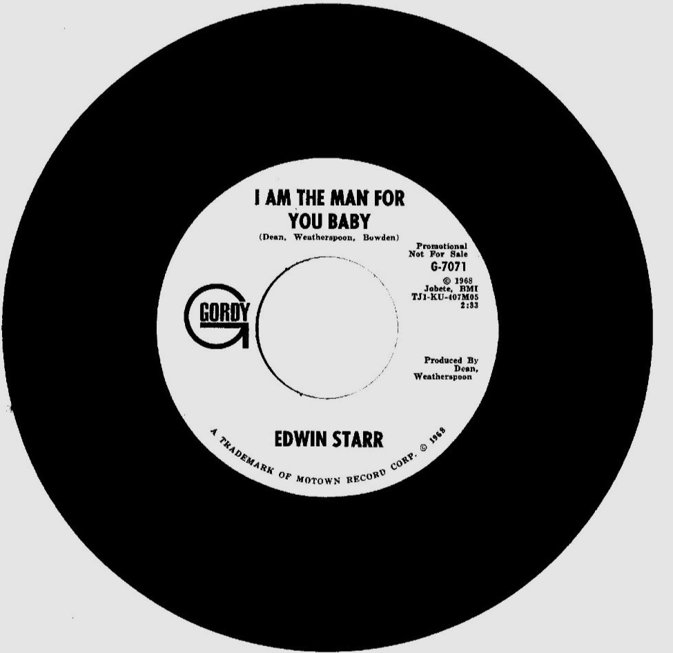 photo of Motown Promotional Copy Demo Edwin Starr I Am The Man For You Baby