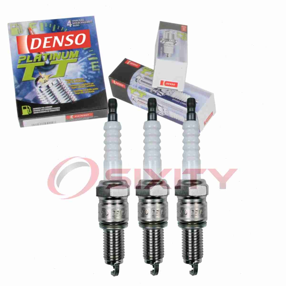 3 pc Denso Platinum TT Spark Plugs for 1985-1991 Chevrolet Sprint 1.0L L3 gt