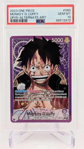 One Piece English Monkey D Luffy Alt Art Leader OP05-060 PSA 10 Gem Mint