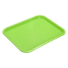 10" x 14" Plastic Fast Food Trays Bulk Rectangular Serving Trays, Green