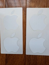 4 Genuine Authentic Apple Stickers-Decals White OEM