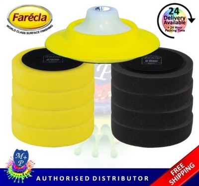 Farecla G Mop GMC612 x 4 GMF601 x 4 (6  150mm) Compound Pad + GMB146 Stützteller