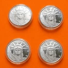 4x 1 Troy Ounce .999 Fine Silver Liberty Rounds – Lot of 4 – In Capsules