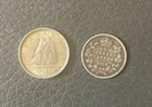 Two Nice CANADA COINS 1904 Five Cents and 1937 Ten Cents SILVER