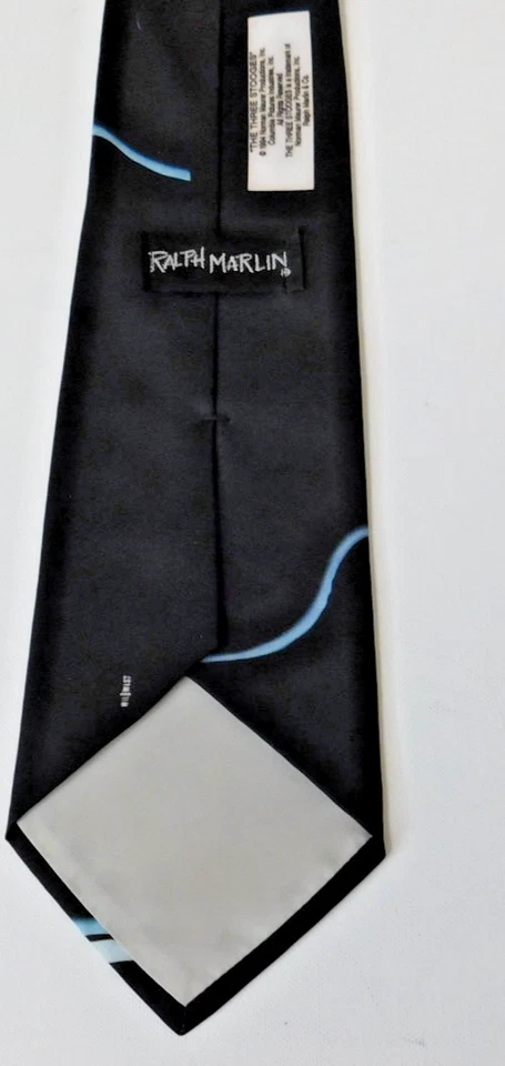 Three Stooges Faces in Trajes Negro 56”x 4” Ralph Marlin De Colección Foto 3 de 4