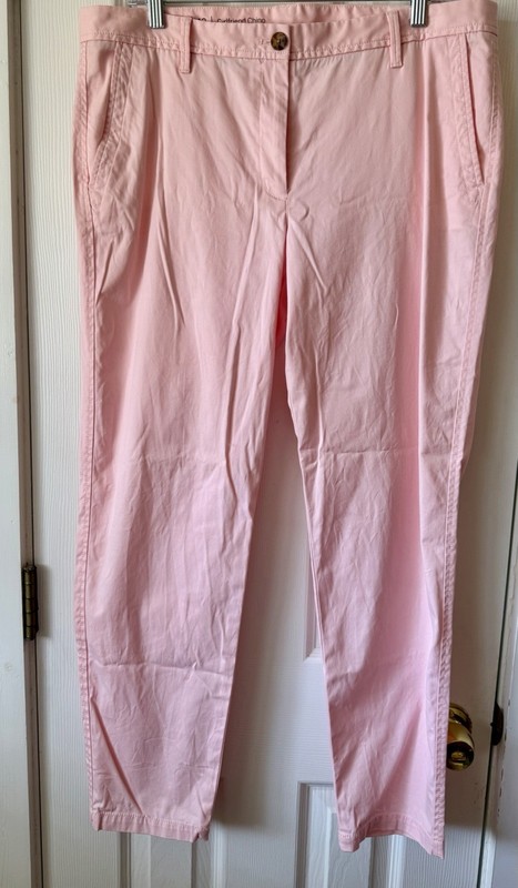 Talbots Staight-Leg Chino Pants Womens 12 Pink  Full-Length NWOT Perfect Spring