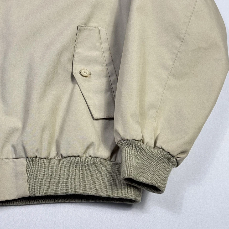 Chaqueta de Colección Izod Lacoste Para Hombre Grande Beige Forrada a Cuadros Harrington Bomber Años 90 Foto 2 de 4