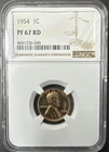 1954  NGC Proof PF 67 RD Red Lincoln Wheat Penny