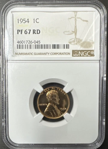 1954  NGC Proof PF 67 RD Red Lincoln Wheat Penny
