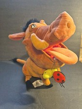Disney Store Lion King Plush Pumbaa Warthog Grub Lady Bug in Mouth 14" Pumba