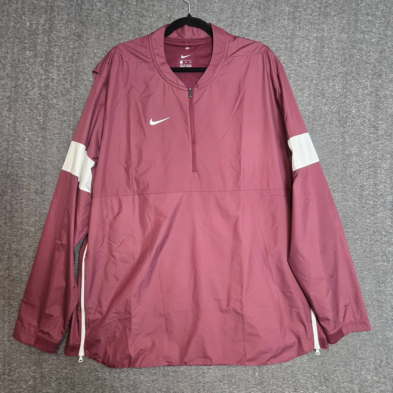 SACAI X NIKE Maglione Nike Calcio 1 2 Zip Zip Laterali Bianco Cremisi AO5858 692 Uomo Taglia XXL 2XL