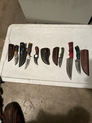 Lot Of 6 CUSTOM HAND MADE DAMASCUS STEEL Knives
