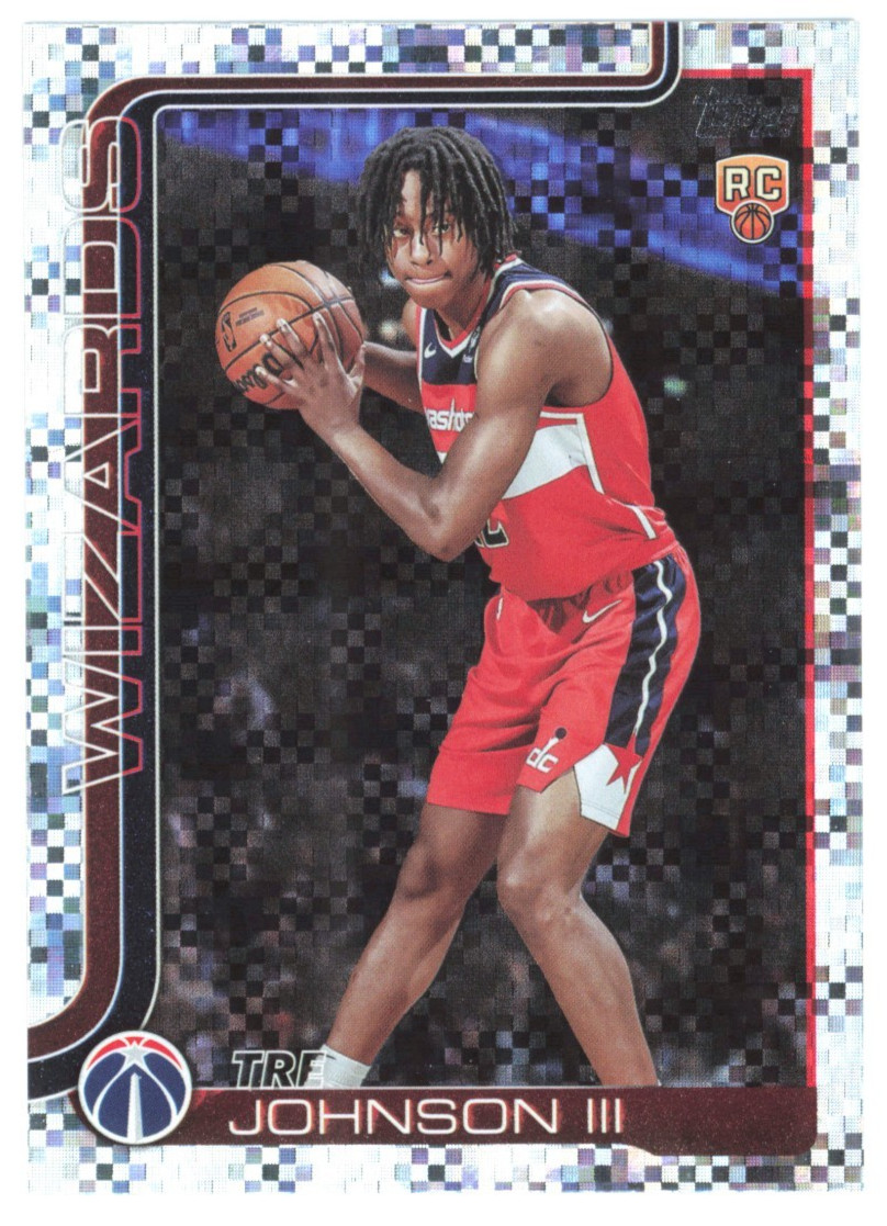 2025 Topps Tre Johnson III #206 Rookie (RC) Card Victory Parallel SSP Wizards