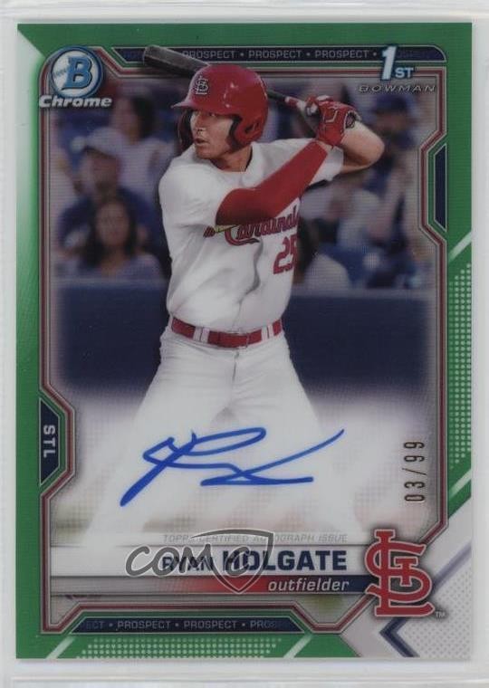2021 Bowman Draft Chrome Pick Green Refractor 3/99 Ryan Holgate #CDA-RH Auto i6j
