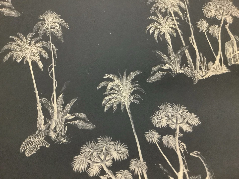 Papel de parede Ted Baker Fantasia louro ouro preto palma selva girafa design garça - Imagem 3 de 4