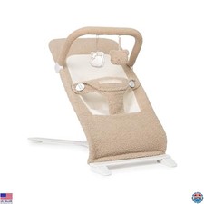 Baby Delight Alpine Deluxe Portable Bouncer - Cozy Tan Sherpa for Infants 0-6M