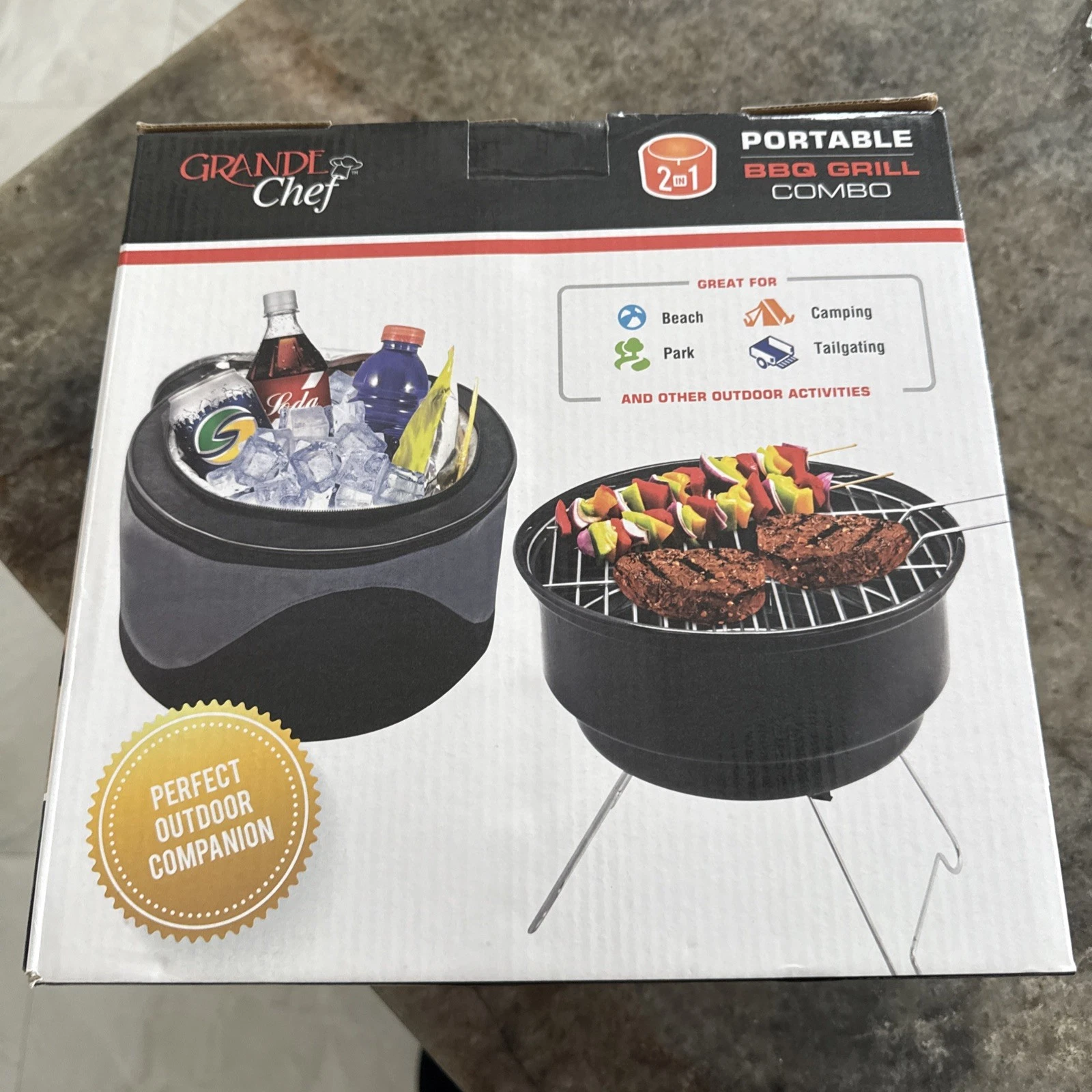 Grande chef: Portable Bbq Grill Combo 2 In 1