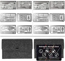 12 Pcs Survival Multitool Card Emergency Camping Tool EDC Kit in Your Wallet ...