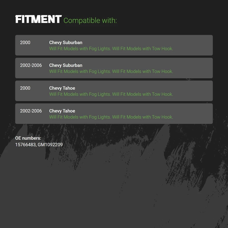 Bumper Air Deflector For Chevy Tahoe 00-06 Front Lower 15766483 - Image 2 of 2