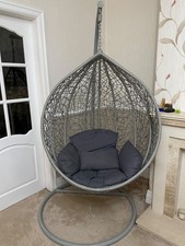 Rattan Grey Egg Chair- Excellent Condition