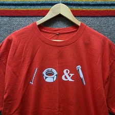 Vtg Screw Nut & Bolt T Shirt Mens Large? Funny Humor Casual Y2k Tee