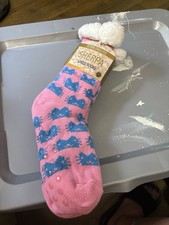 NEW SHERPA LINED cat Face Socks OSFM