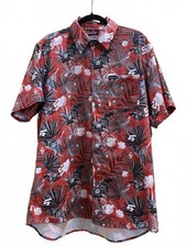 Dixxon Men's Limited Edition Snap On Tools Red Floral Button-Up Shirt Size Large