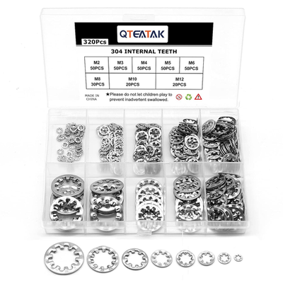 #ad 320Pcs Lock Washers 304 Stainless Steel Internal Star Washer 8 Sizes Tooth Wash $15.28