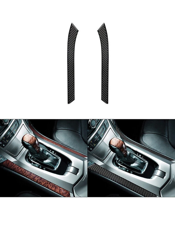 Carbon Fiber For CADILLAC CTS SPORT 2008-UP Gear Shift Trim Strip Cover Panel 2X - Изображение 3 из 4