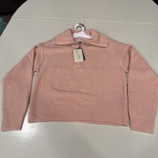 Women's Quarter Zip Collared Pullover Sweater - Universal Thread Pink XS