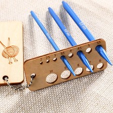 Knitting Ruler Gauge Locking Stitch Markers Crochet DIY Wooden Needle