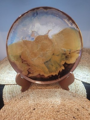 Handmade Studio Pottery Art Plate Glazed Abstract Look Decor JRA-4007