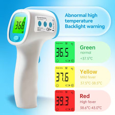 TERMOMETRO DIGITALE FRONTALE SENZA CONTATTO DISPLAY LCD ALLARME FEBBRE INFRAROSS
