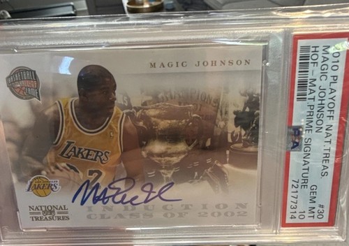 2010-11 Playoff National Treasures - Hall of Fame Magic Johnson #30 PSA 10 Auto