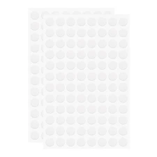 2 Sheets Screw Hole Stickers 15mm 96 in 1 Self-Adhesive Stickers, White