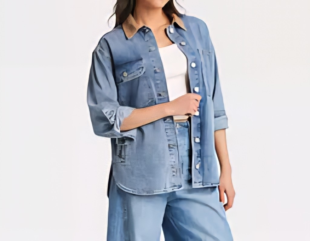 Universal Thread Viral Chore Barn Denim Shacket Plus Size XXL
