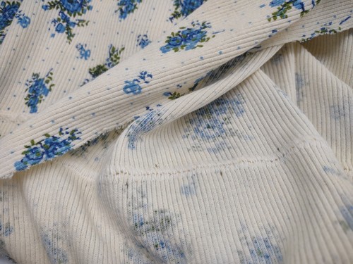 Vtg Stretch Fabric Floral Bow Bouquet #7678 Ribbed 5.50 yd x 48” Retro Hip Lober - Picture 9 of 9