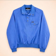 Vintage Eddie Bauer 3/4 Snap Windbreaker Mens Blue Outdoors Preppy- Size Large