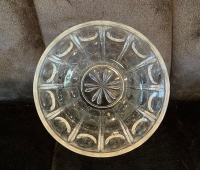 Anchor Hocking High Point Glass Bubble Bowl Graduated Thumbprint Pattern 4.25 