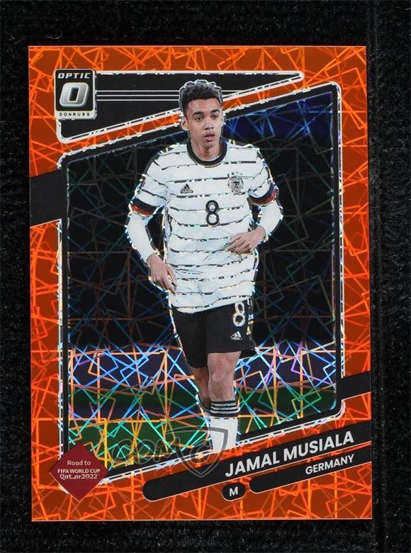 2021 Donruss Road to Qatar Optic Orange Velocity Prizm 43/49 Jamal Musiala 0l6a