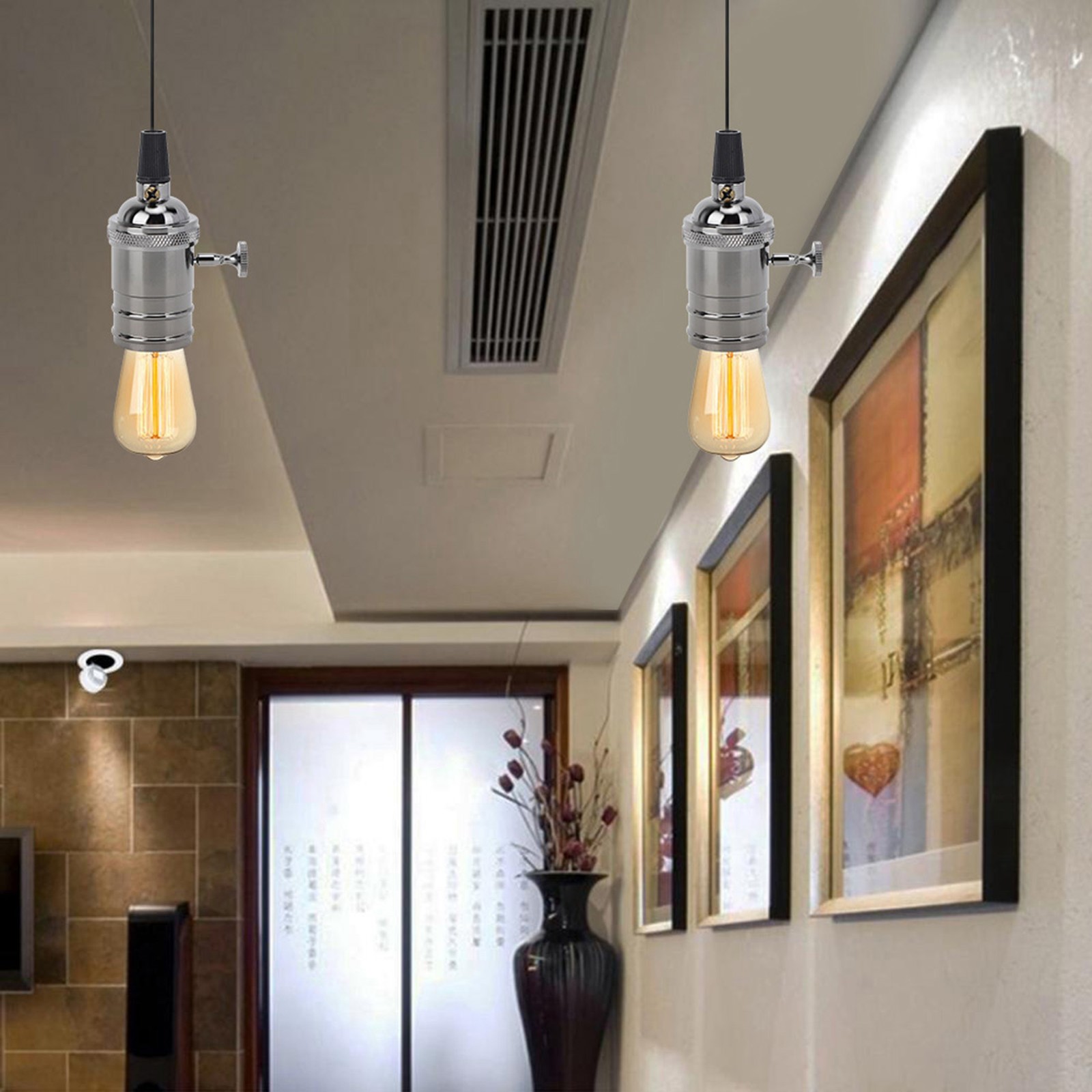 Retro Style E27 Lamp Base Lamp Holder With Switch Pendant Light Accessorie KRI✈️