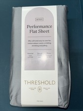 Queen 400 Thread Count Performance Flat Sheet Classic Gray - Threshold: Cotton